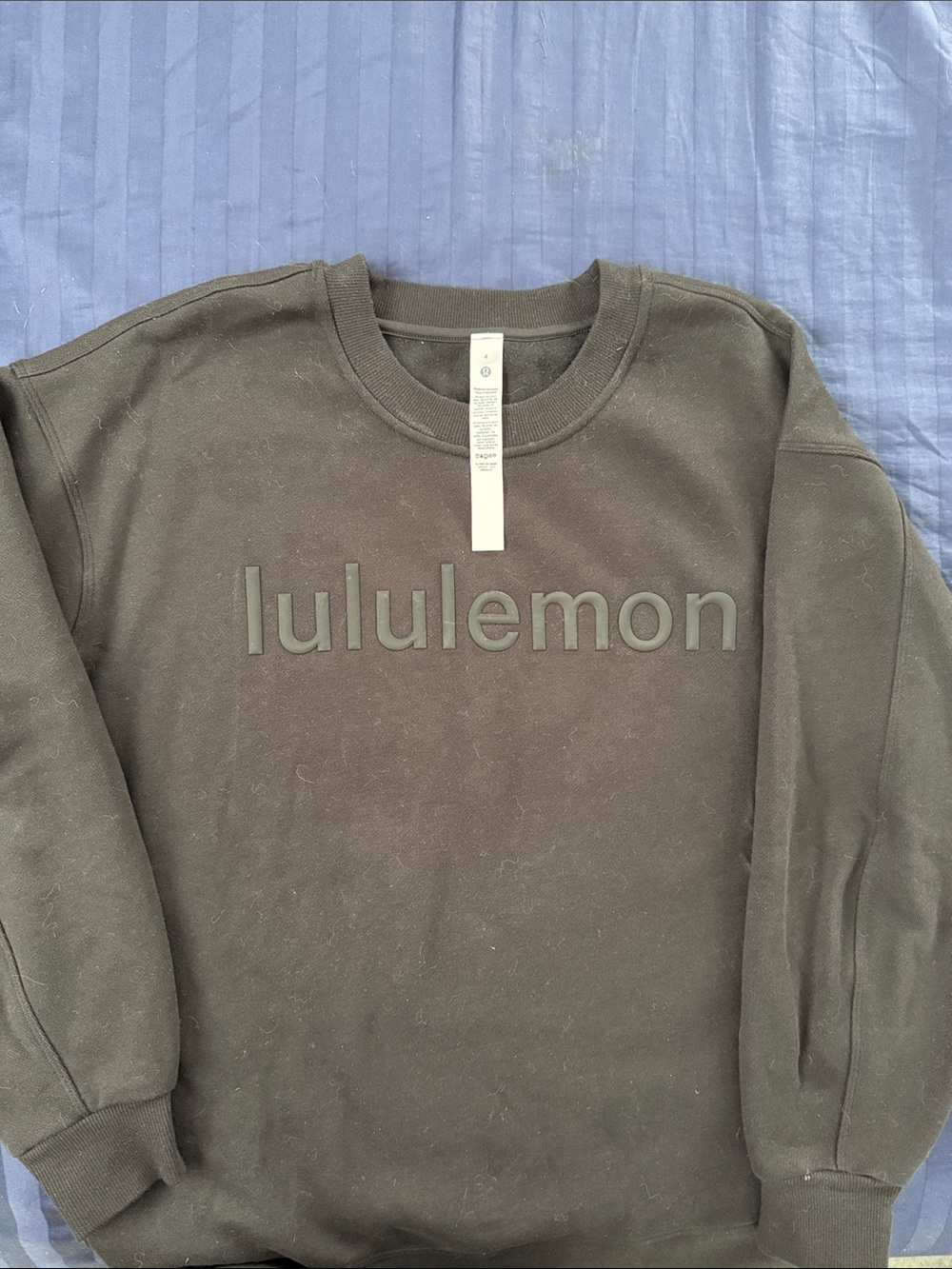 lululemon athletica Black Logo Crewneck Sweatshirt